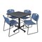 Kobe Kobe Square Table & Chair Set, Wood, Metal, Polypropylene Top TKB3636GY44BE - alternate 1